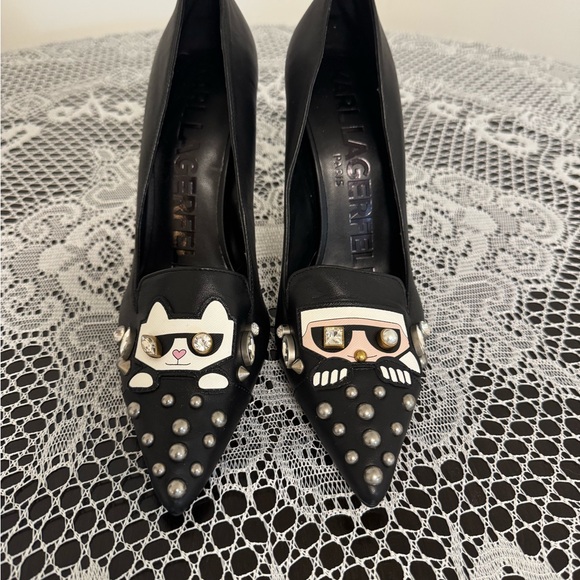 Black Studded Women's Shoes - Picture 7 of 8